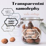 Transparentní VINTAGE samolepky 40x42 mm (8ks) na dózy i kořenky