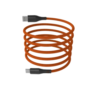 Hammer Magnetický kabel USB-C oranžový / Kabel / USB-A (M) - USB-C (M) / 65W / 1 m / nylonové opletení (AKC001411)