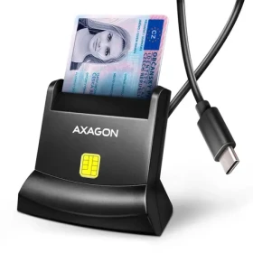 AXAGON CRE-SM4NC, USB-C čtečka kontaktních karet Smart Card (eObčanka), stojánková, kabel 1.2 m (CRE-SM4NC)