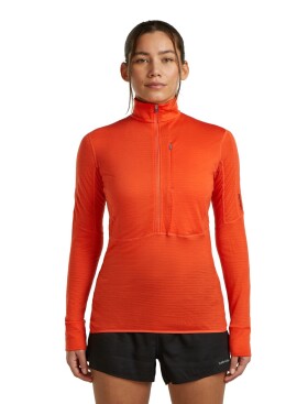 Dámská merino mikina ICEBREAKER Wmns 200 Realfleece Descender LS Half Zip, Fervid velikost: XS