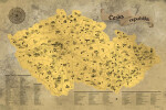 Stírací mapa Česka Deluxe XL zlatá