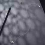 Stříbrný náhrdelník Evil Eye 0,5 ct MOISSANITE, stříbro 925/1000 + CERTIFIKÁT, Stříbrná 40 cm + 5 cm (prodloužení) certifikát GRA, hadřík na čištění stříbra, dárková krabička