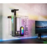 Ultradesk FLANK černá / Držák PC skříně pod stůl / RGB podsvícení / nosnost 20 kg / ocel (UDESK-FLANK)