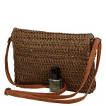 Dámská pletená crossbody kabelka Olive Boho, hnědá