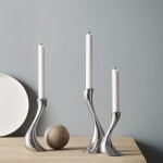 Georg Jensen Svícen Cobra Mirror – set 3 ks, stříbrná barva, kov