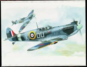 Směr Model Supermarine Spitfire MK.VB HI TECH 12 8x13,6 cm v krabici 25x14 5x4,5 cm 1:72