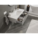 MEXEN/S - Rivel koupelnová skříňka 100 cm s umyvadlem Otis, 1 šuplík, reliéf , šedá mat/bílá mat 91A20-10023-1-BF62-W18M01