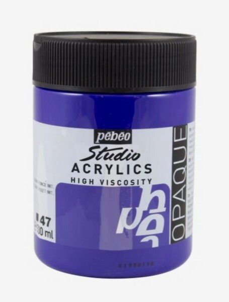 Akrylová barva Pébéo Studio Acrylic 500 ml - fialová tmavě kobalt 47
