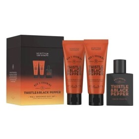 SCOTTISH FINE SOAPS Sada pánské kosmetiky Thistle & Black Pepper – set 3 ks, oranžová barva, plast
