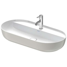 DURAVIT - Luv Umyvadlo na desku, 80x40 cm, bez přepadu, s otvorem pro baterii, WonderGliss, bílá/matná šedá 03808023001