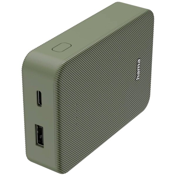 Hama Colour 10 zelená / Powerbanka / 10000 mAh / 1x USB-C / 1x USB-A / 5V / 3A (201713-H)