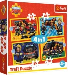 TREFL Puzzle Požárník Sam: Hasič na výjezdu 4v1