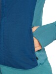 ICEBREAKER Wmns 300 RealFleece Descender LS Zip Hood, Topaz/Atlantis/Cb velikost: S