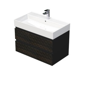 Koupelnová skříňka s umyvadlem SAT Cube Way 80x47,5x46 cm hnědá mat CUBE3D46802ZHSAT CUBE3D46802ZHSAT