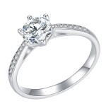 Stříbrný prsten Giulia 0,8 ct MOISSANITE + CERTIFIKÁT, 52 GRA 618582259