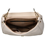 Elegantní dámská koženková crossbody kabelka LB Flower, béžová