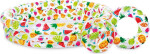 Sada bazén 3 komory 132x28cm + kruh 51cm + míč 51cm ananas 2+ - Alltoys Intex