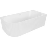 MEXEN/S - Gia volně stojící rohová vana reliéf pravá 150 x 75, bílá mat, sifon a přepad bílá 52701507501P-20