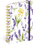 Diář 18měsíční spirálový 2026/2027 Petito - Levandule, 13 x 18 cm