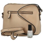 Trendy dámská koženková crossbody kabelka Dagoma, béžová