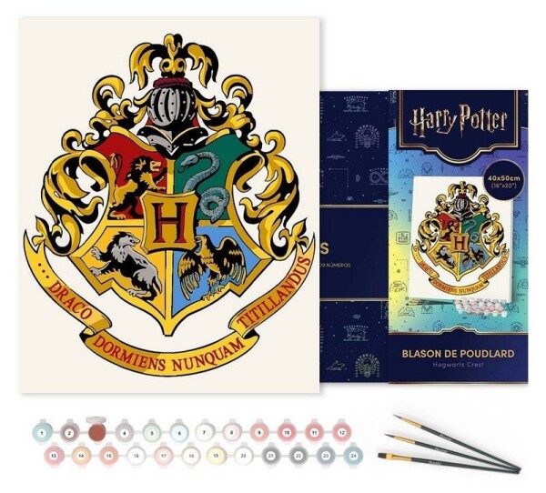 Malování podle čísel - Harry Potter - Bradavický erb 40 x 50 cm na rámu