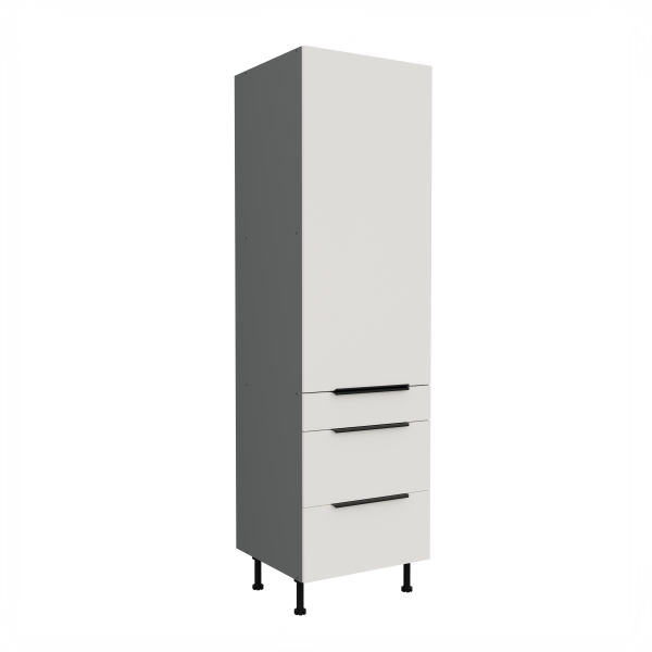 Vysoká potravinová skříňka Aria ANT 60 DKS-210 3S 1F - Premium Box Barva korpusu: Antracit, Barva dvířek: WH - Crystal white AFM