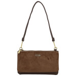 Stylová dámská semišová kabelka na rameno Amanda, tmavě hnědá