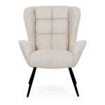 Křeslo ušák, béžová, látka, AK-H9206 CRM2