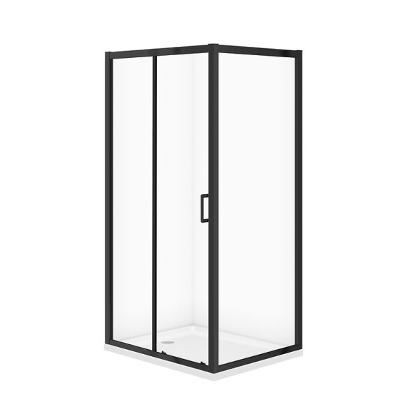 CERSANIT - Sada C709: kout ARTECO černý obdélník 100x80x190 + vanička TAKO 100x4 VIR S913-027
