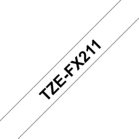 Brother TZE-FX211 bílá/černá / Páska do štítkovače / flexibilní / 6 mm / 8 m (TZE-FX211)