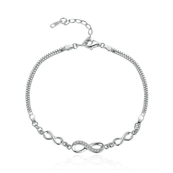 Stříbrný náramek Triple Infinity, stříbro 925/1000, nekonečno, Stříbrná 16 cm + 5 cm (prodloužení)