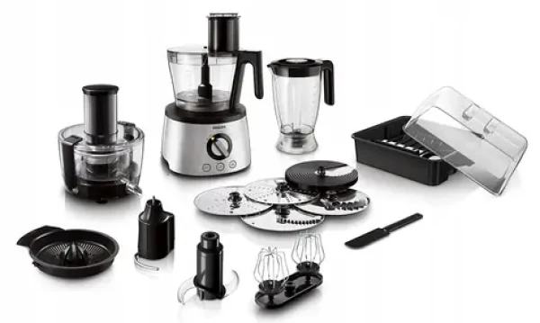 Philips HR 7778 / Kuchyňský robot / 1300W / 3.4l / 12 rychlostí / Pulzní režim / Stříbrná (HR7778/00)