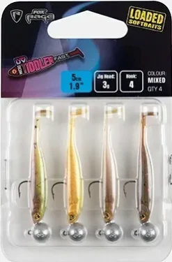 FOX Rage Gumová nástraha Micro Tiddler Fast Loaded 5cm 3g Mixed UV Colour Pack 4ks (NMC043)