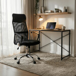 Kancelářská židle, houpací mechanismus, šedá síťovina, KA-E305 GREY