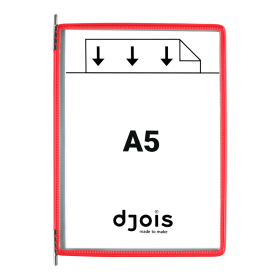 Djois závěsný rámeček s kapsou, A5, otevřený shora, červený, 10 ks
