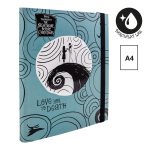 Colorino školní box s gumičkou, Tim Burton 3, A4, hřbet 3 cm, lepenka, šedo-modré