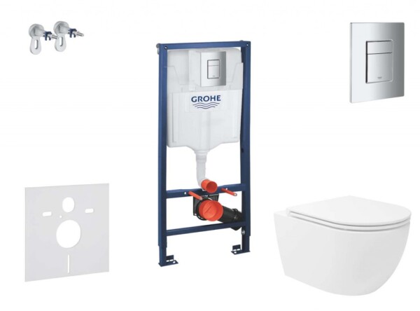 GROHE - Rapid SL Set předstěnové instalace, klozetu Oudee Vortex a sedátka softclose, tlačítko Skate Cosmopolitan, chrom SANI11BA3109