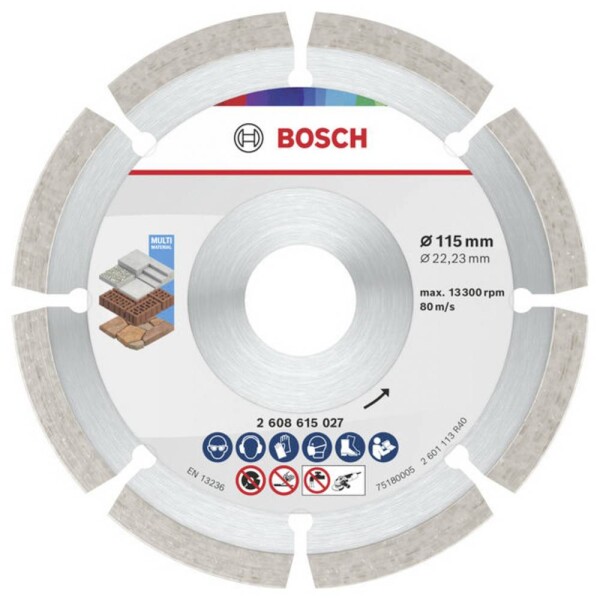 Bosch Accessories 2608615040 2608615040 diamantový řezný kotouč Průměr 115 mm Ø otvoru 22.23 mm beton, cihla, Měkká hornina 10 ks