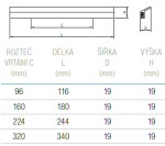 Tulip Nábytková úchytka Isola rozteč: 96mm nerez imitace (227297)