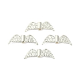 Kovová andělská křídla - stříbrná - 7,5 x 21,5 x 3 mm - 1 ks