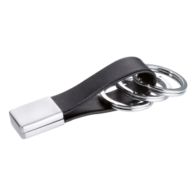 TROIKA klíčenka - s koženým poutkem \"Twister\", kovová, mix barev