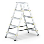 Schůdky oboustranné hliníkové 2×5 příček, nosnost 150kg, PROFI, J.A.D TOOLS