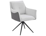 Jídelní židle Malibu, šedá ekokůže/krémová strukturovaná látka