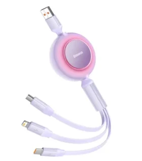 Baseus CAMJ010105 Kabel USB-A (M) - Micro USB (M) Lightning (M) USB-C 66W (M) 1.1 m fialová (CAMJ010105)