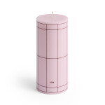 HAY Svíčka Column Candle S Light Pink with Bordeaux Grid 60 h, růžová barva, vosk