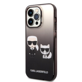 Pouzdro Karl Lagerfeld Gradient Karl and Choupette iPhone 14 Pro černé