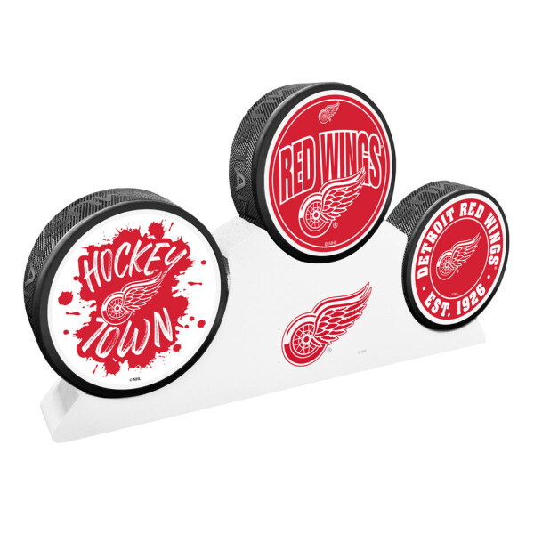 Mustang Puk Detroit Red Wings NHL 3 Puck Podium Set