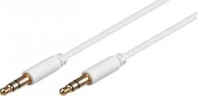 MicroConnect Slim audio kabel 3-pin Jack 3.5mm - Jack 3.5mm 1m bílá (AUDLL1W)