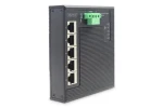 Digitus průmyslový plochý switch 5x Gigabit černá / Switch / Unmanaged / DIN lišta / IP40 (DN-651126)