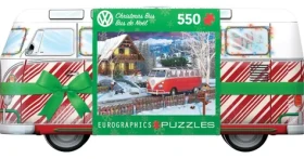 EUROGRAPHICS Puzzle v plechové krabičce Vánoční autobus Volkswagen